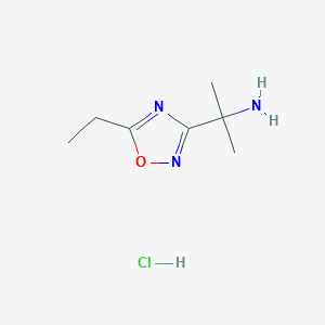 molecular formula C7H14ClN3O B1381070 2-(5-Ethyl-1,2,4-oxadiazol-3-yl)propan-2-amine hydrochloride CAS No. 1803594-28-6
