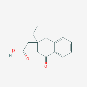 molecular formula C14H16O3 B1381071 2-(2-Ethyl-4-oxo-1,2,3,4-tetrahydronaphthalen-2-yl)acetic acid CAS No. 861355-13-7