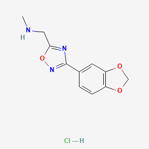 {[3-(1,3-Benzodioxol-5-yl)-1,2,4-oxadiazol-5-yl]methyl}methylamine hydrochloride