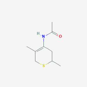 molecular formula C9H15NOS B13810849 N-(2,5-dimethyl-3,6-dihydro-2H-thiopyran-4-yl)acetamide 