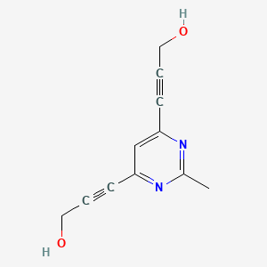 molecular formula C11H10N2O2 B1381088 3-[6-(3-Hydroxyprop-1-yn-1-yl)-2-methylpyrimidin-4-yl]prop-2-yn-1-ol CAS No. 1803572-31-7