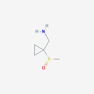 molecular formula C5H11NOS B1381089 (1-Methanesulfinylcyclopropyl)methanamine CAS No. 1803581-32-9