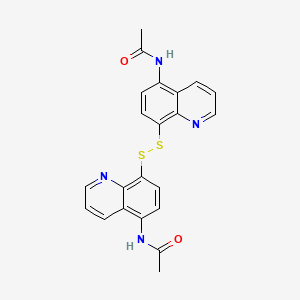 molecular formula C22H18N4O2S2 B13810949 N-(8-((5-(Acetylamino)-8-quinolinyl)dithio)-5-quinolinyl)acetamide CAS No. 5429-79-8