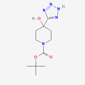 molecular formula C11H19N5O3 B1381100 tert-butyl 4-hydroxy-4-(1H-1,2,3,4-tetrazol-5-yl)piperidine-1-carboxylate CAS No. 1803594-41-3