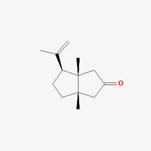 molecular formula C13H20O B13811023 2(1H)-Pentalenone,hexahydro-3a,6a-dimethyl-4-(1-methylethenyl)-,(3aS,4S,6aS)-(9CI) 