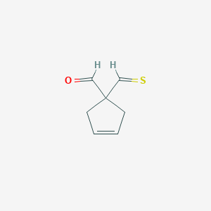 molecular formula C7H8OS B13811029 1-Methanethioylcyclopent-3-ene-1-carbaldehyde 