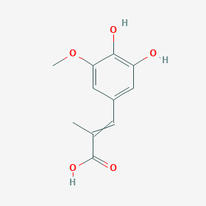 molecular formula C11H12O5 B13811037 3-(3,4-Dihydroxy-5-methoxyphenyl)-2-methylprop-2-enoic acid 