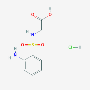 molecular formula C8H11ClN2O4S B1381104 2-(2-Aminobenzenesulfonamido)acetic acid hydrochloride CAS No. 1803611-32-6