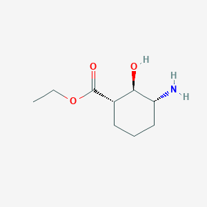 molecular formula C9H17NO3 B13811067 Cyclohexanecarboxylic acid, 3-amino-2-hydroxy-, ethyl ester, (1alpha,2beta,3alpha)-(9CI) 