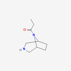 molecular formula C9H16N2O B13811086 1-(3,8-Diazabicyclo[3.2.1]octan-8-yl)propan-1-one 