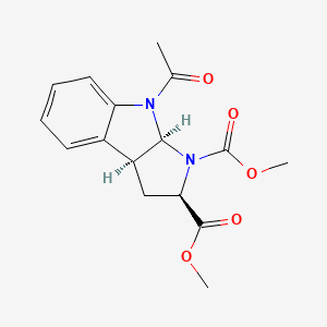 molecular formula C16H18N2O5 B13811090 dimethyl (2R,3aS,8bS)-4-acetyl-1,2,3a,8b-tetrahydropyrrolo[2,3-b]indole-2,3-dicarboxylate 