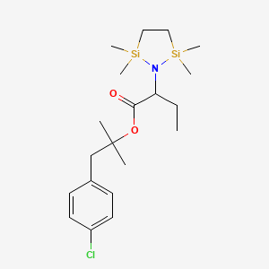 molecular formula C20H34ClNO2Si2 B13811094 [1-(4-Chlorophenyl)-2-methylpropan-2-yl] 2-(2,2,5,5-tetramethyl-1,2,5-azadisilolidin-1-yl)butanoate 