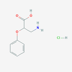 molecular formula C9H12ClNO3 B1381111 3-Amino-2-phenoxypropanoic acid hydrochloride CAS No. 1803560-98-6