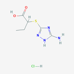2-[(3-amino-1H-1,2,4-triazol-5-yl)sulfanyl]butanoic acid hydrochloride