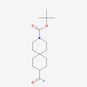 molecular formula C16H27NO3 B1381115 3-Boc-3-azaspiro[5.5]undecane-9-carbaldehyde 