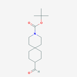 molecular formula C16H27NO3 B1381115 Tert-butyl 9-formyl-3-azaspiro[5.5]undecane-3-carboxylate CAS No. 1416176-14-1