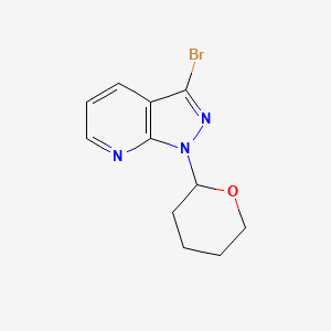 molecular formula C11H12BrN3O B1381118 3-溴-1-(氧杂-2-基)-1H-吡唑并[3,4-b]吡啶 CAS No. 1416713-33-1