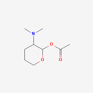 molecular formula C9H17NO3 B13811202 Tetrahydro-3-(dimethylamino)-2H-pyran-2-ol acetate (ester) CAS No. 64647-02-5