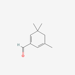 molecular formula C10H14O B13811259 3,3,5-Trimethylcyclohexa-1,5-diene-1-carbaldehyde 