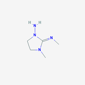 molecular formula C5H12N4 B13811265 1-Imidazolidinamine,3-methyl-2-(methylimino)- 