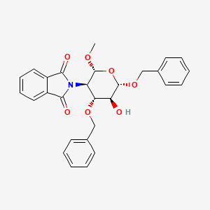 molecular formula C28H27NO7 B13811287 2-[(2R,3R,4R,5S,6S)-5-hydroxy-2-methoxy-4,6-bis(phenylmethoxy)oxan-3-yl]isoindole-1,3-dione 