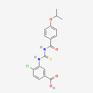 molecular formula C18H17ClN2O4S B13811296 4-Chloro-3-[(4-propan-2-yloxybenzoyl)carbamothioylamino]benzoic acid 