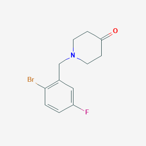 molecular formula C12H13BrFNO B1381133 1-(2-Bromo-5-fluorobenzyl)piperidin-4-one CAS No. 1704065-40-6