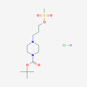 molecular formula C13H27ClN2O5S B1381134 叔丁基 4-[3-(甲磺酰氧基)丙基]哌嗪-1-羧酸盐盐酸盐 CAS No. 1630906-98-7