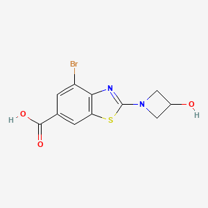 molecular formula C11H9BrN2O3S B1381137 4-溴-2-(3-羟基氮杂环丁-1-基)苯并[d]噻唑-6-羧酸 CAS No. 1820684-04-5