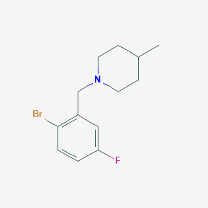molecular formula C13H17BrFN B1381139 1-(2-Bromo-5-fluorobenzyl)-4-methylpiperidine CAS No. 1704065-09-7
