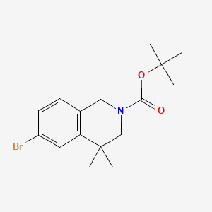 molecular formula C16H20BrNO2 B1381141 叔丁基6'-溴-2',3'-二氢-1'H-螺[环丙烷-1,4'-异喹啉]-2'-羧酸酯 CAS No. 1203682-77-2