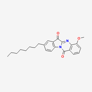 molecular formula C24H26N2O3 B13811431 Indolo[2,1-b]quinazoline-6,12-dione, 4-methoxy-8-octyl- 