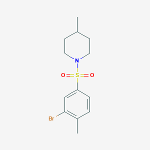 molecular formula C13H18BrNO2S B1381154 1-((3-Bromo-4-methylphenyl)sulfonyl)-4-methylpiperidine CAS No. 1704081-97-9