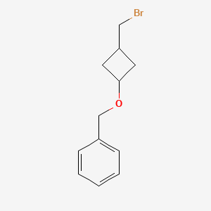 molecular formula C12H15BrO B1381156 ((3-(Bromomethyl)cyclobutoxy)methyl)benzene CAS No. 1379358-84-5