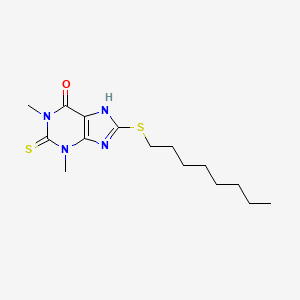 molecular formula C15H24N4OS2 B13811570 Theophylline, 8-octylthio-2-thio- CAS No. 4951-42-2