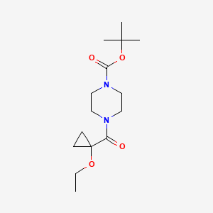 molecular formula C15H26N2O4 B1381169 tert-Butyl 4-(1-ethoxycyclopropanecarbonyl)piperazine-1-carboxylate CAS No. 1788041-42-8
