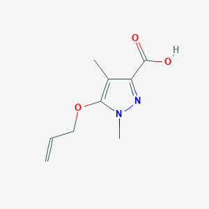 molecular formula C9H12N2O3 B1381173 5-(Allyloxy)-1,4-dimethyl-1H-pyrazole-3-carboxylic acid CAS No. 1239723-65-9