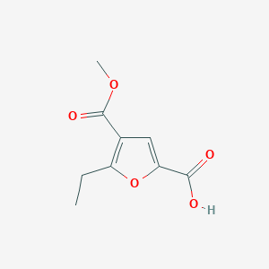 molecular formula C9H10O5 B1381183 5-Ethyl-4-(methoxycarbonyl)furan-2-carboxylic acid CAS No. 1803611-08-6