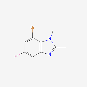 molecular formula C9H8BrFN2 B1381184 7-Bromo-5-fluoro-1,2-dimethyl-1H-benzo[d]imidazole CAS No. 1820684-32-9