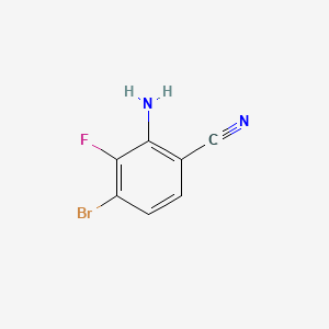 molecular formula C7H4BrFN2 B1381189 2-Amino-4-bromo-3-fluorobenzonitrile CAS No. 1820620-31-2