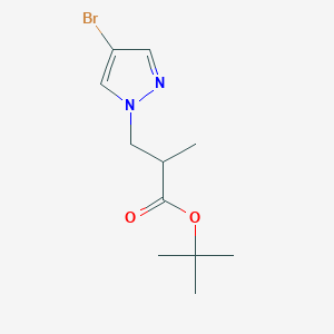 molecular formula C11H17BrN2O2 B1381194 tert-Butyl 3-(4-bromo-1H-pyrazol-1-yl)-2-methylpropanoate CAS No. 1199773-78-8