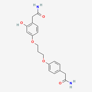 molecular formula C19H22N2O5 B1381211 2-(4-(3-(4-(2-Amino-2-oxoethyl)-3-hydroxyphenoxy)-propoxy)phenyl)acetamide CAS No. 1432053-74-1