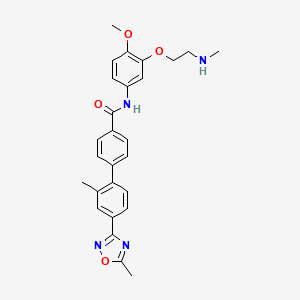 molecular formula C27H28N4O4 B13812132 N-[3-(2-Methylaminoethoxy)-4-methoxyphenyl]-2'-methyl-4'-(5-methyl-1,2,4-oxadiazol-3-yl)biphenyl-4-carboxamide CAS No. 170230-44-1