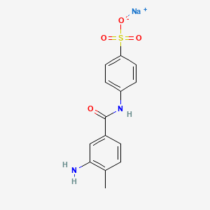 molecular formula C14H13N2NaO4S B13812157 Sodium p-(3-amino-4-methylbenzamido)benzenesulphonate CAS No. 71077-34-4