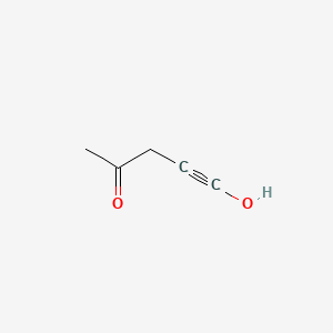 molecular formula C5H6O2 B13812168 1-Hydroxy-2-pentyne-4-one CAS No. 64011-43-4
