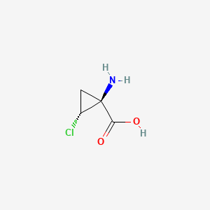 molecular formula C4H6ClNO2 B13812173 Cyclopropanecarboxylic acid,1-amino-2-chloro-,(1s-cis)-(9ci) 