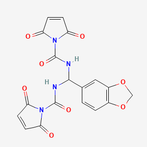 molecular formula C18H12N4O8 B13812295 n,n'-(1,3-Benzodioxol-5-ylmethanediyl)bis(2,5-dioxo-2,5-dihydro-1h-pyrrole-1-carboxamide) CAS No. 6959-98-4