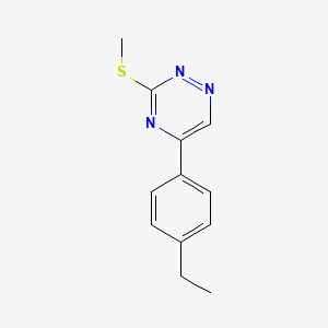 molecular formula C12H13N3S B13812390 as-Triazine, 5-(p-ethylphenyl)-3-(methylthio)- CAS No. 69466-96-2