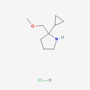 molecular formula C9H18ClNO B1381243 2-环丙基-2-(甲氧甲基)吡咯烷盐酸盐 CAS No. 1803590-97-7