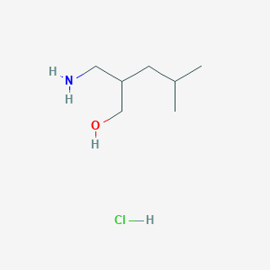 molecular formula C7H18ClNO B1381249 2-(Aminomethyl)-4-methylpentan-1-ol hydrochloride CAS No. 1795486-41-7
